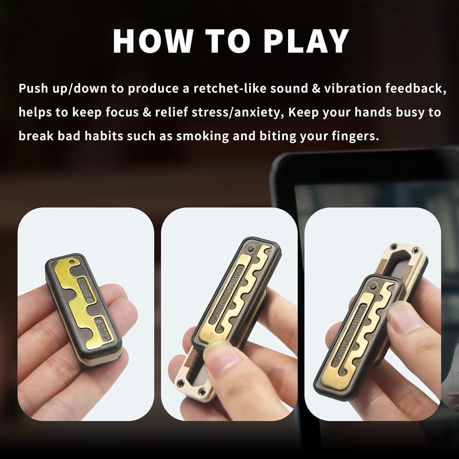 Metal Snake Fidget Slider Haptic Click Stress Relief Pocket EDC Toy