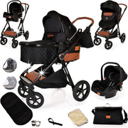3 in 1 Baby Pram Pushchair Lightweight Folding Travel System from Birth