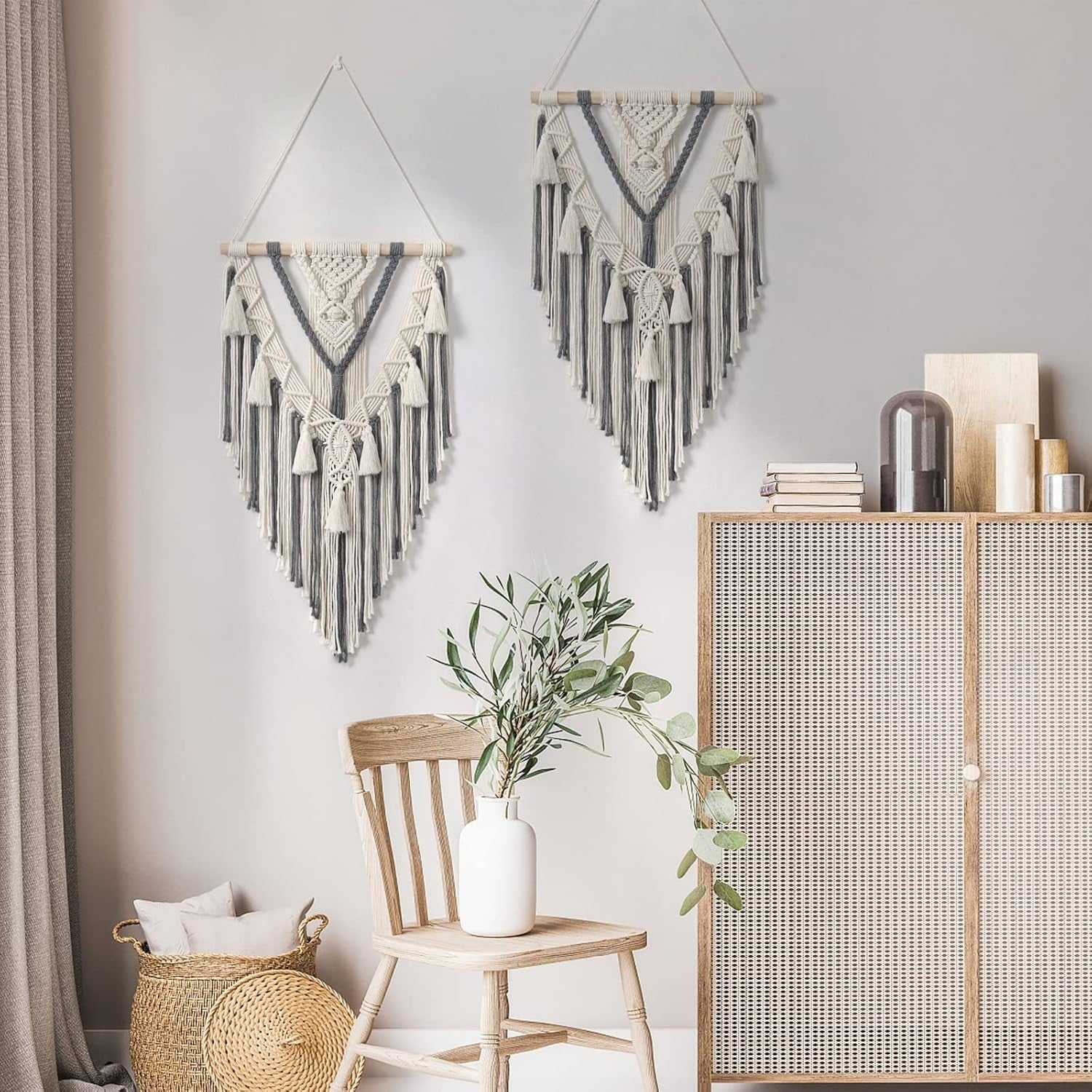 Large Boho Macrame Wall Hanging Leaf Tapestry Cotton Art