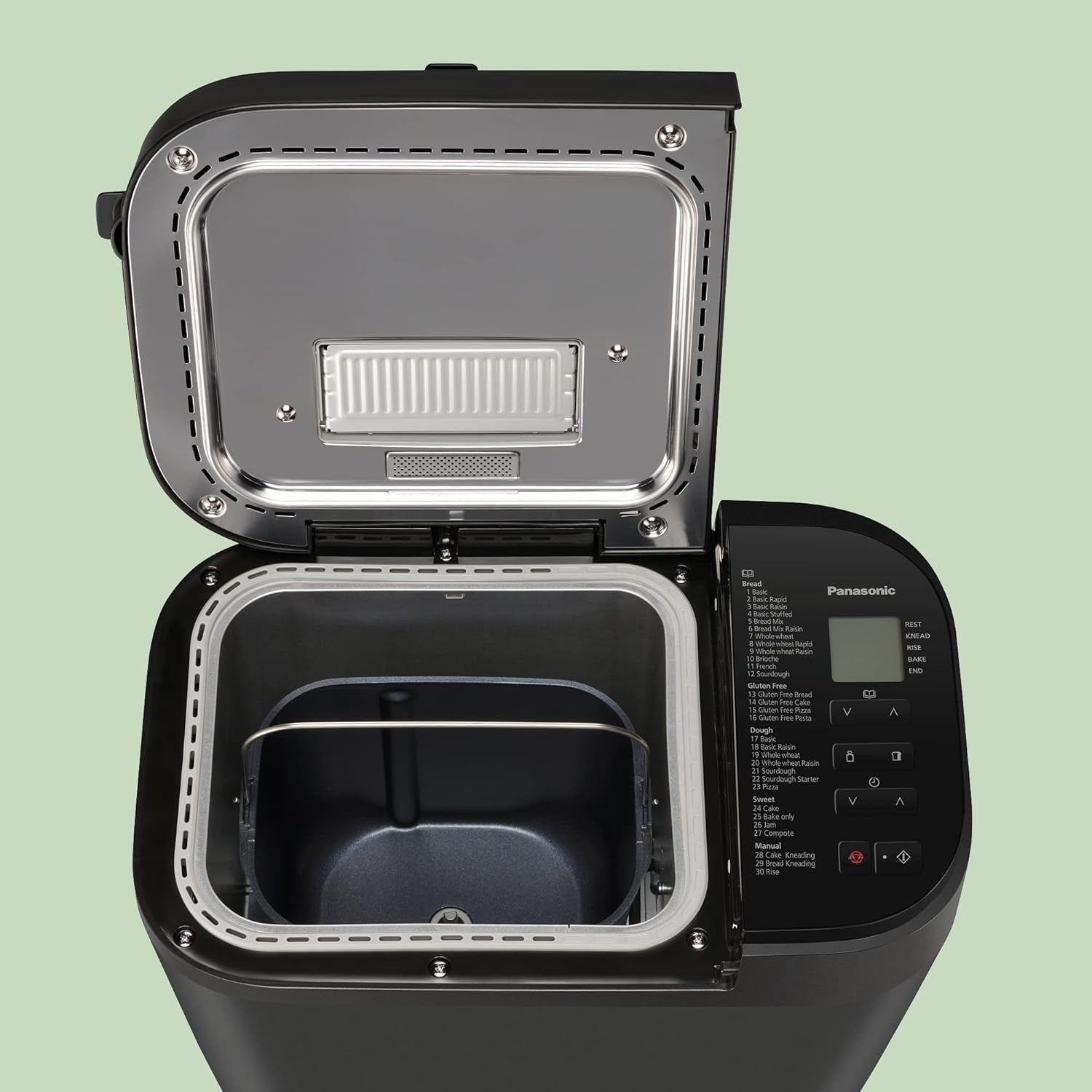 Automatic Bread Maker 30 Programs Nuts Dispenser Gluten-Free Black Stainless