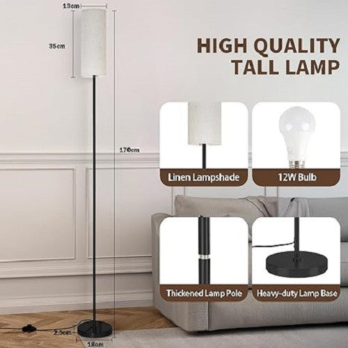 Dimmable Floor Lamp Remote Control Tall Reading Light Shade