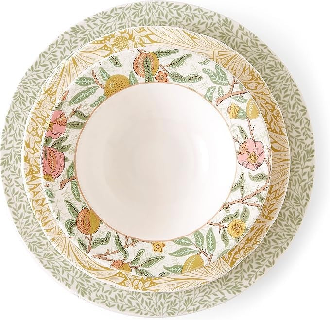 12pc Floral Dinnerware Set Earthenware Plates Bowls Dishwasher Microwave Safe