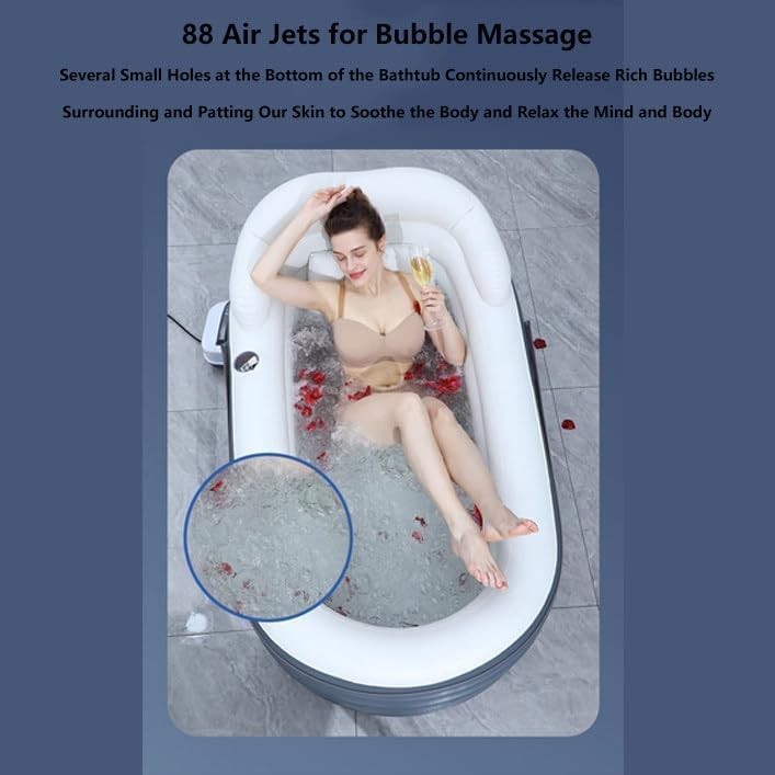 Portable Bubble Spa Bathtub Inflatable Hydrotherapy Jets Remote Control