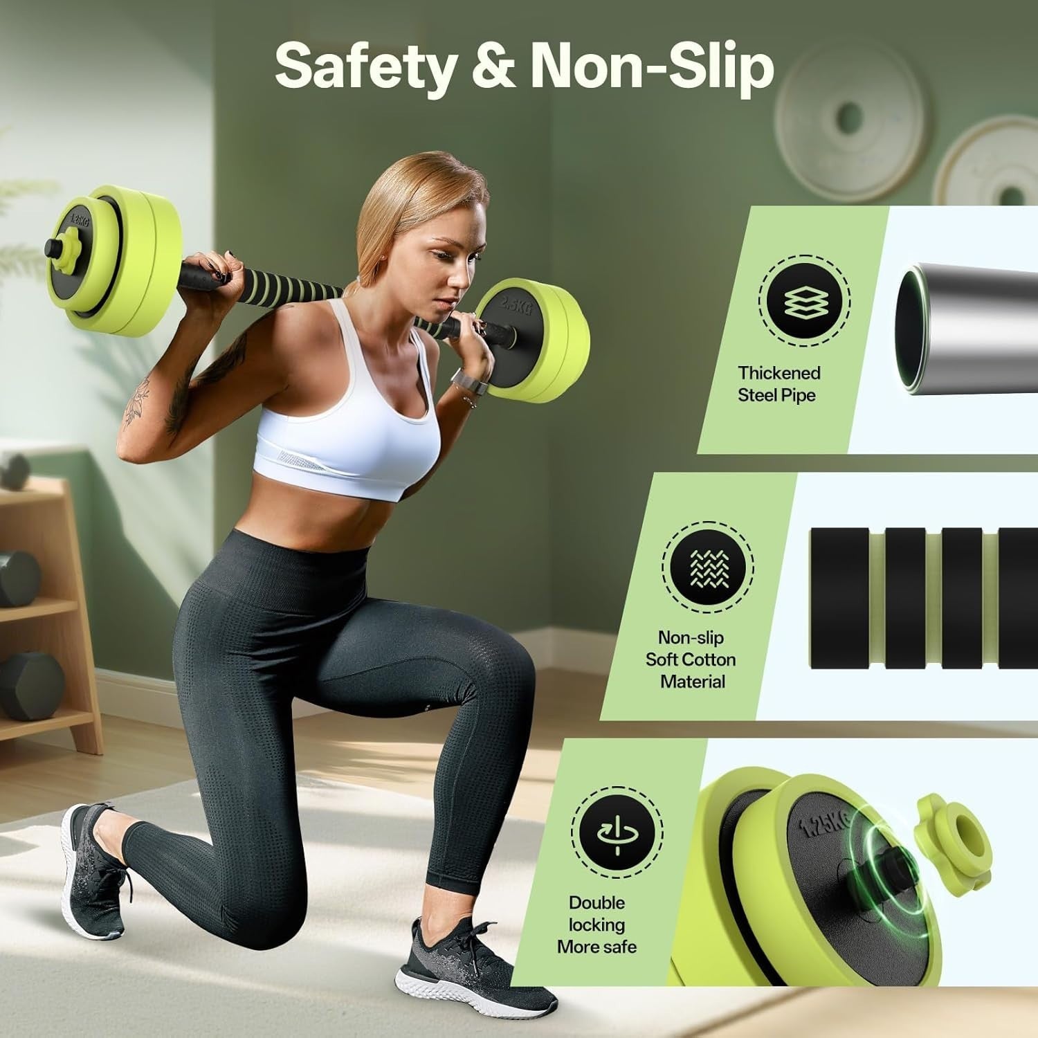 20kg Multi Function Weight Set 5 in 1 Dumbbell Barbell Home Gym