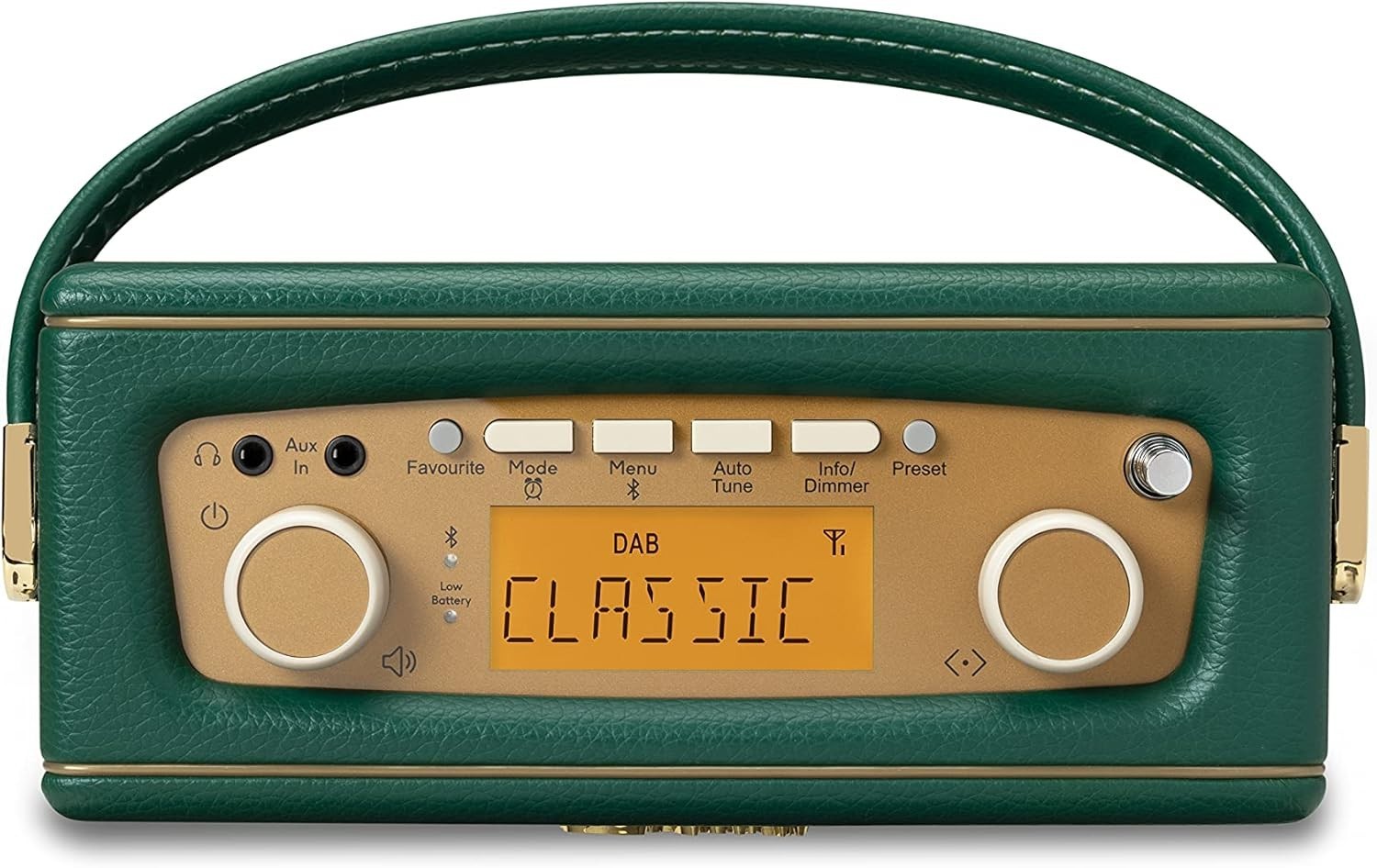 Portable DAB DAB+ FM Radio Bluetooth Retro Dark Green