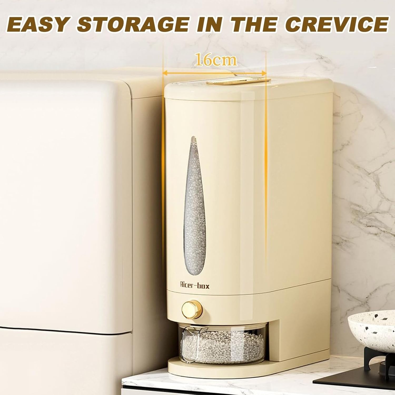 10KG Airtight Rice Storage Container Sealed Grain Dispenser Pantry Bin