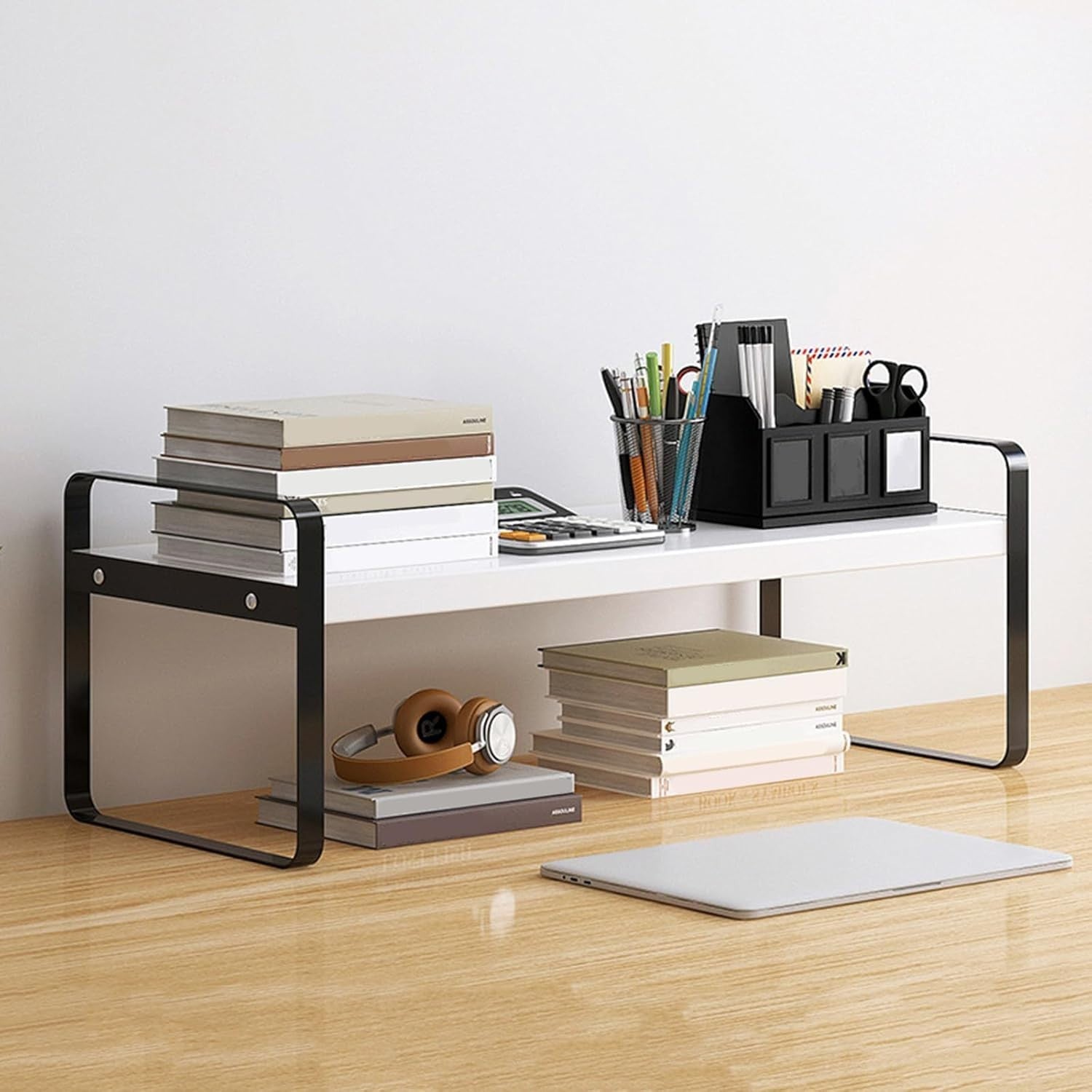 Stackable Desktop Organizer Metal Storage for Office & Kitchen