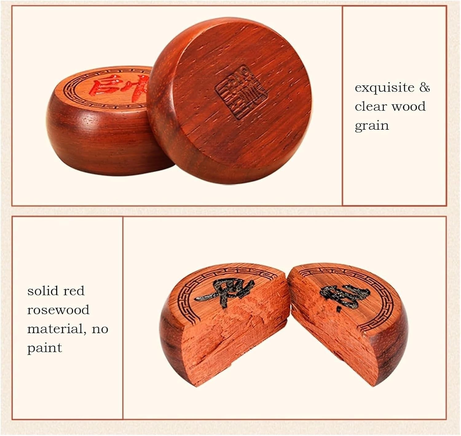 Compact Rosewood Xiangqi Chess Set Leather Travel Board 3.8cm