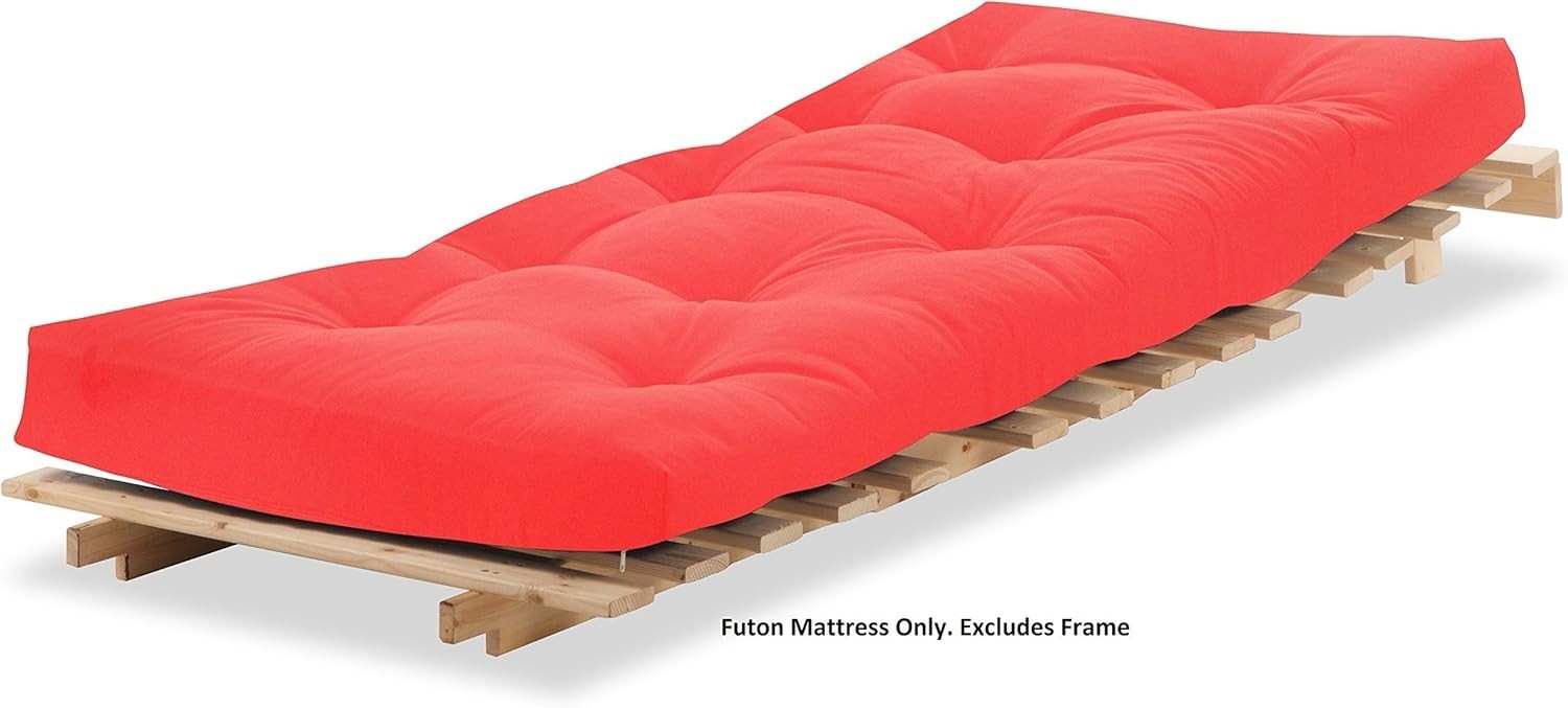 Red Foldable Futon Mattress 3 Seater Double Foam Sofa Bed Floor Pad