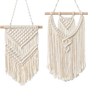 Boho Macrame Wall Hanging 2pcs Cotton Woven Tapestry Decor