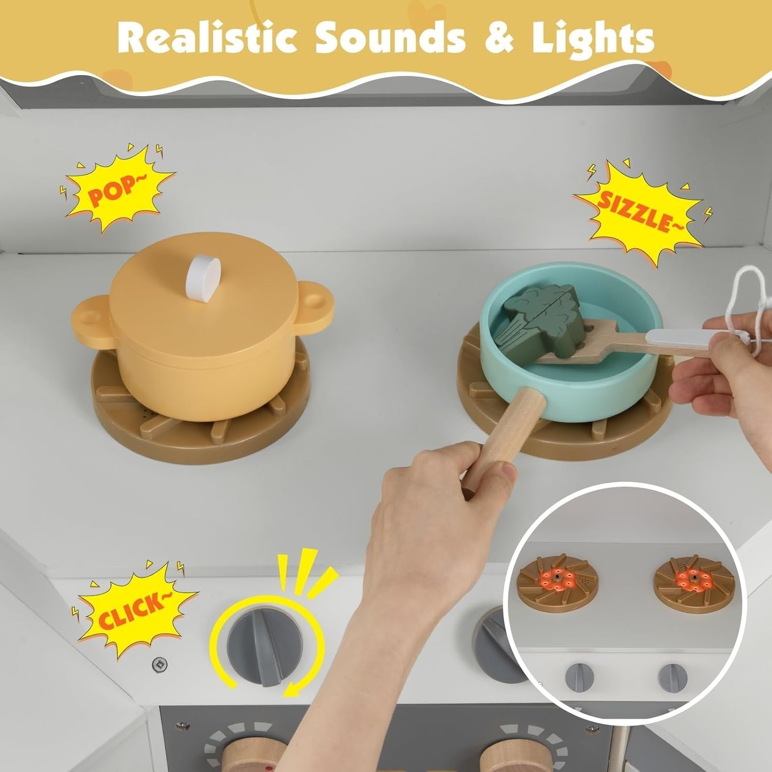 Corner Kids Play Kitchen Lights Sounds Washer Grey Chef Toy