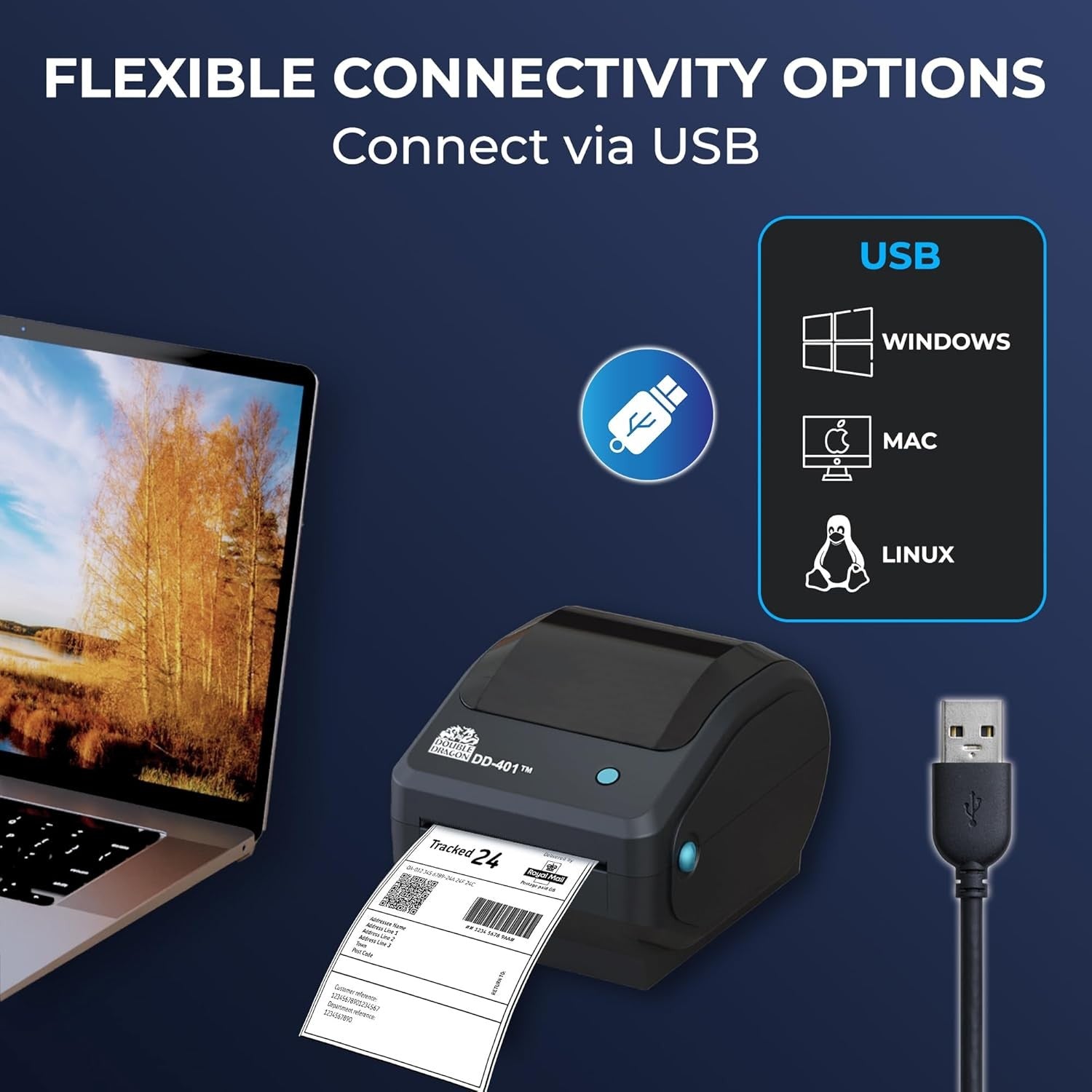 4x6 Direct Thermal Label Printer 203DPI USB Shipping