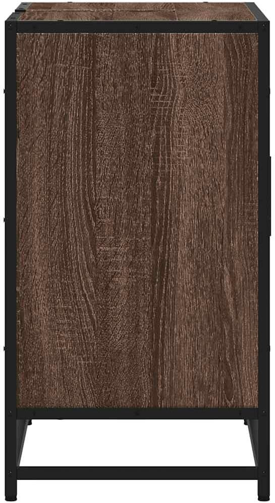 Brown Oak Bathroom Sink Cabinet Industrial Vanity Storage Unit 65x33x60cm
