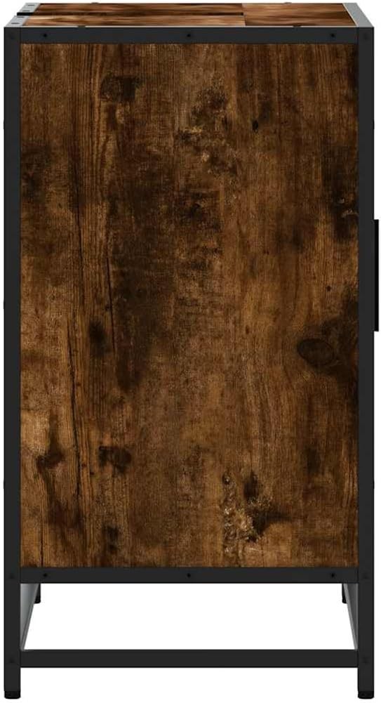 Smoked Oak Under Sink Bathroom Cabinet – Rustic Wood Storage Unit 65cm Modern