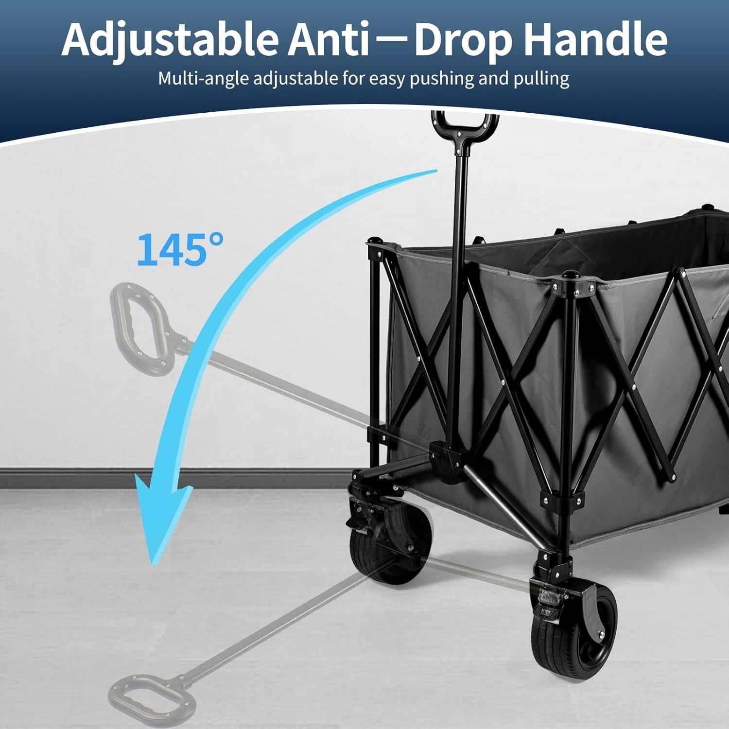 Heavy Duty 250L Folding Festival Camping Trolley All Terrain Wheels Adjustable
