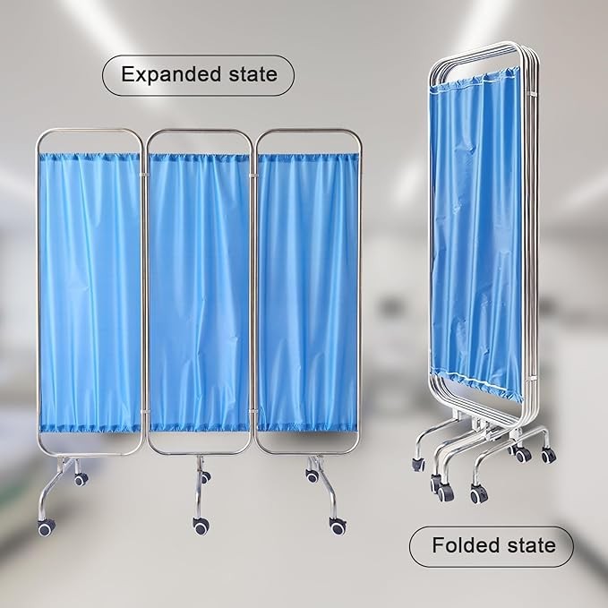 3 Panel Medical Privacy Screen on Wheels – Folding Clinic Divider 150×180cm