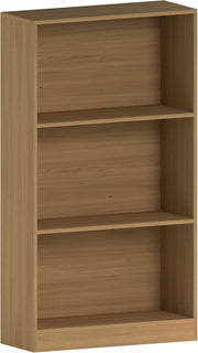 3 Tier Oak Wooden Bookcase Modern Storage Display Shelf for Living Room Medium