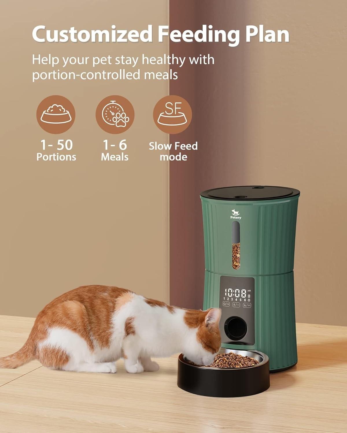 4L Automatic Pet Feeder Timer Food Dispenser 6 Meals Portion Control