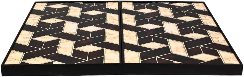 23 Inch Wooden Backgammon Set Modern Alpha Design Luxury Strategy Board