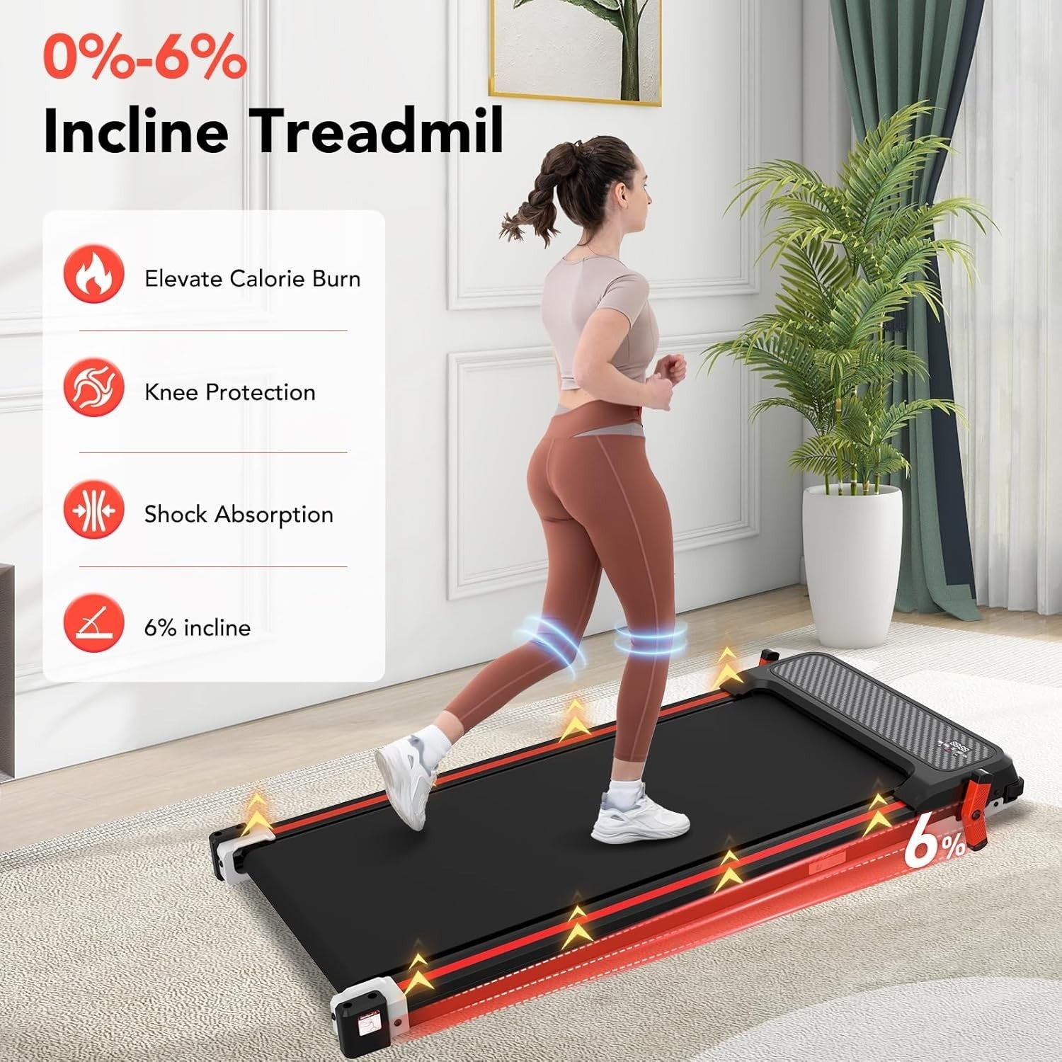 Under Desk Folding Treadmill 6km/h Quiet Walking Pad Home Office FitnessUnder De