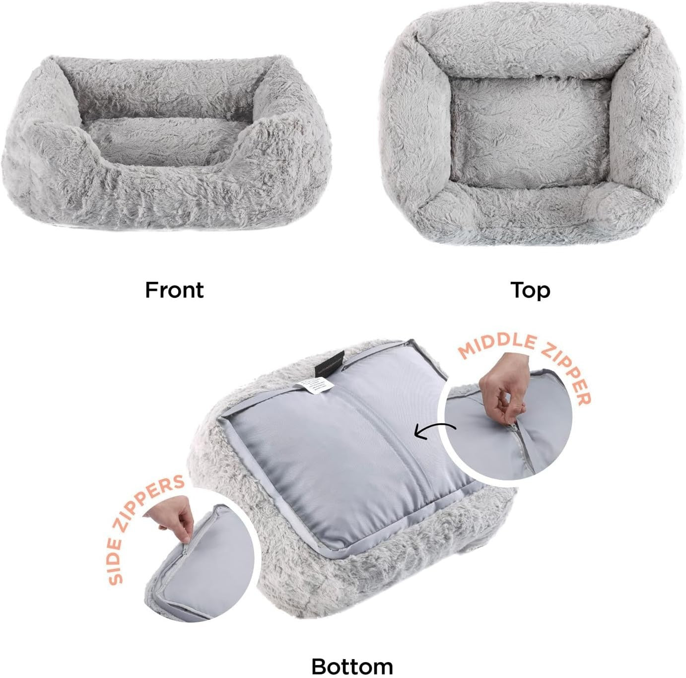 Small Orthopedic Memory Foam Dog Bed 20x15in Washable