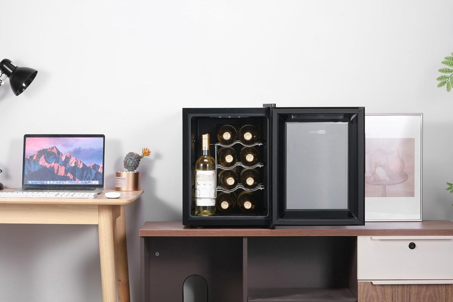 12 Bottle Wine Fridge Cooler Digital Display Glass Door Quiet Countertop