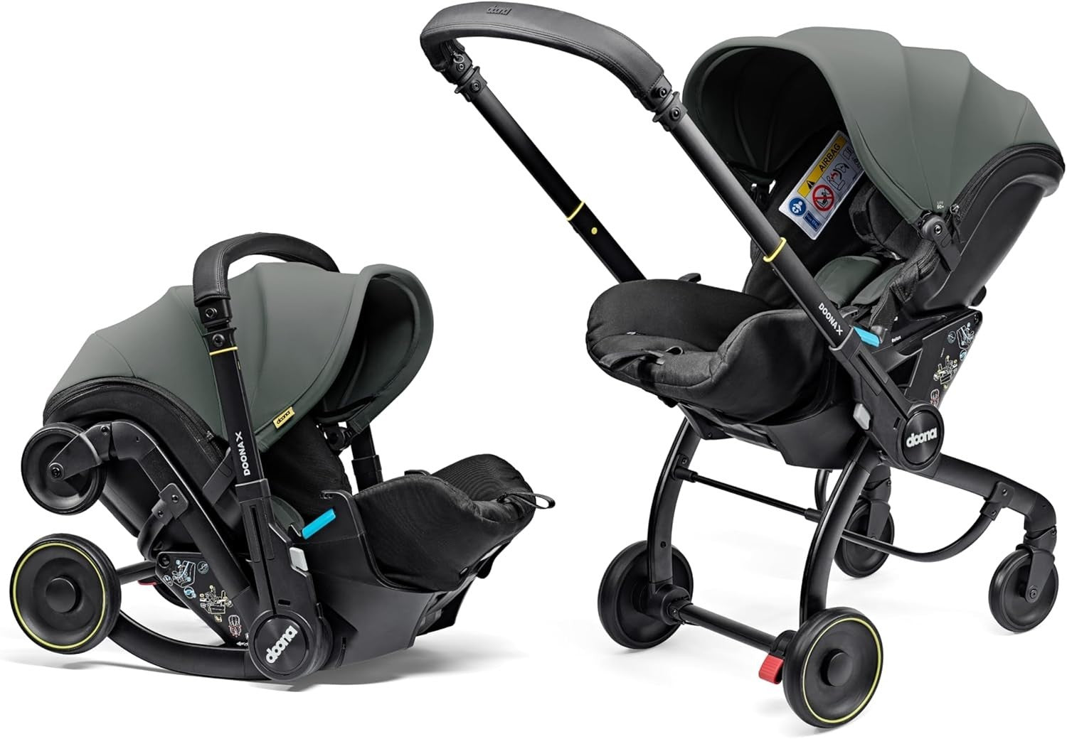 Convertible Baby Car Seat Stroller 0+ 3 Recline Travel System Slate Green