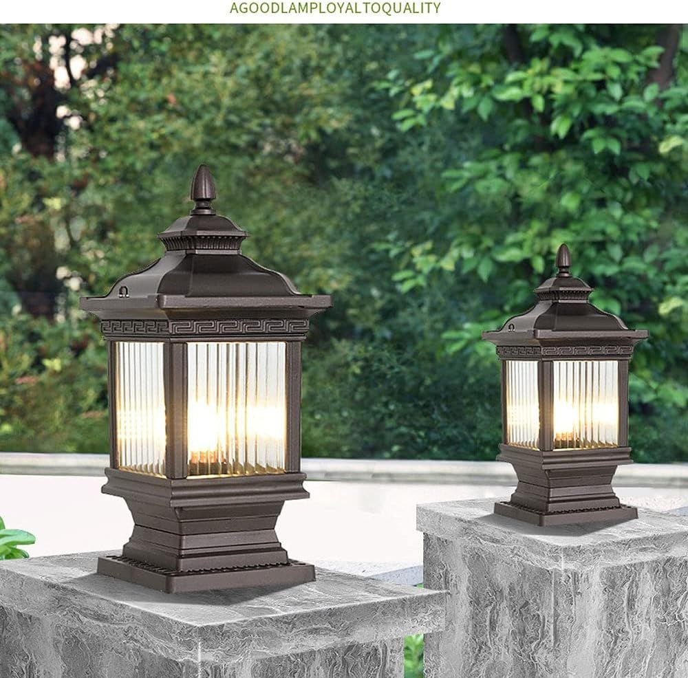 Outdoor Post Lantern – Black LED Pillar Light, IP54 Waterproof