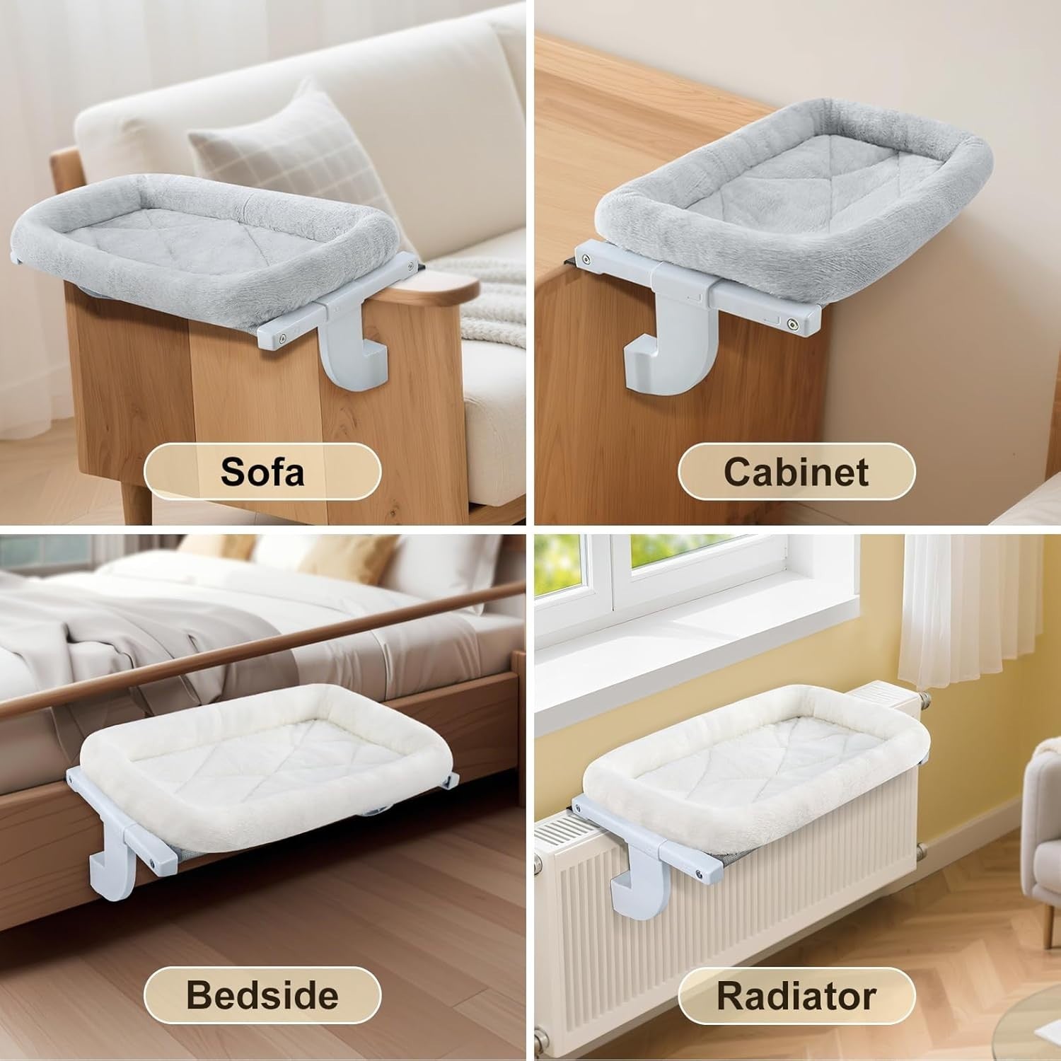 Adjustable Cat Window Radiator Hammock Bed No Drill Holds 18kg