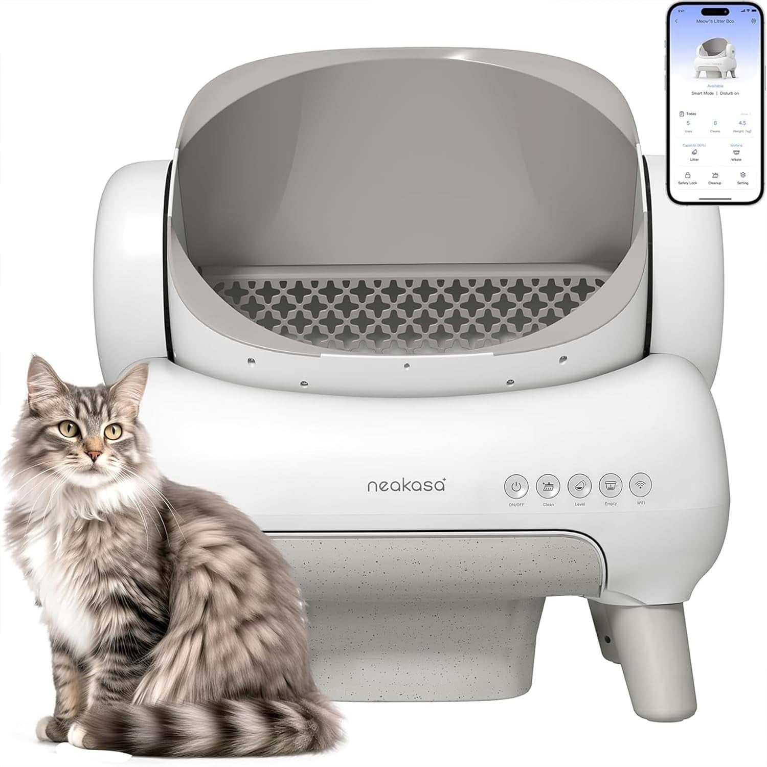 XXL Self Cleaning Cat Litter Box App Control Open Top Odor Free