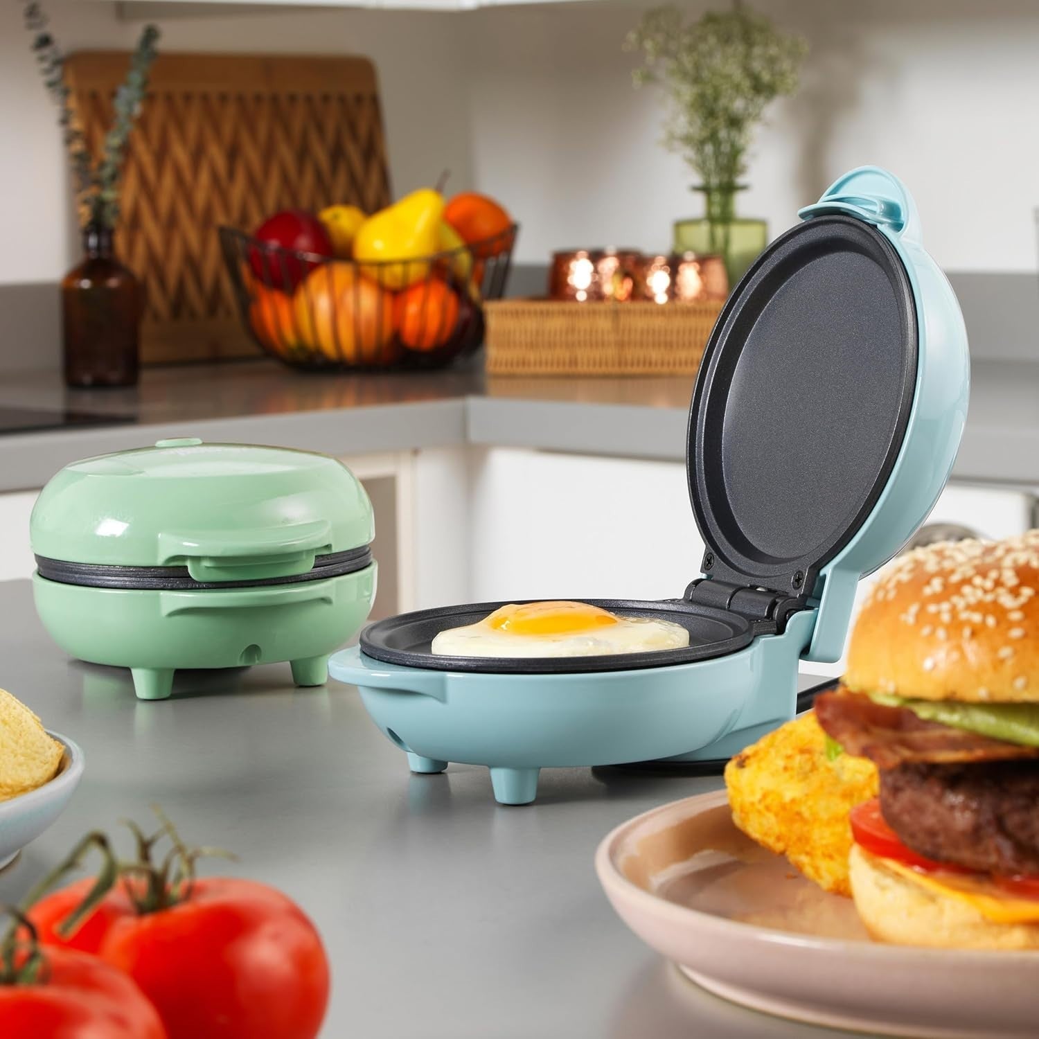 Mini Snack Maker 550W Non-Stick Compact Pancake & Cookie Maker Quick Breakfast