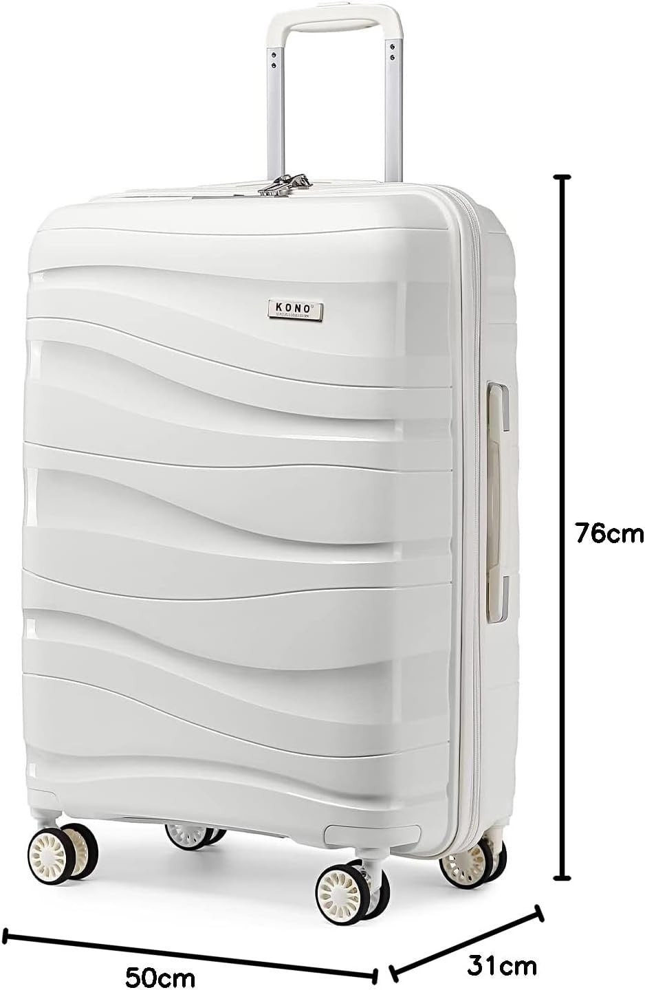 28in Large Hold Luggage Polypropylene Hard Case TSA Lock Silent Spinner