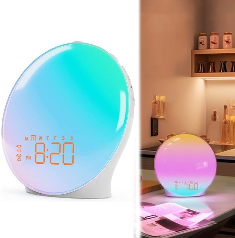Sunrise Alarm Clock Wake Up Light FM Radio Sleep Sounds Heavy Sleepers