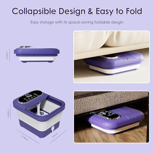 Collapsible Foot Spa with Heat, Bubble & Vibration Massage, Shiatsu Balls