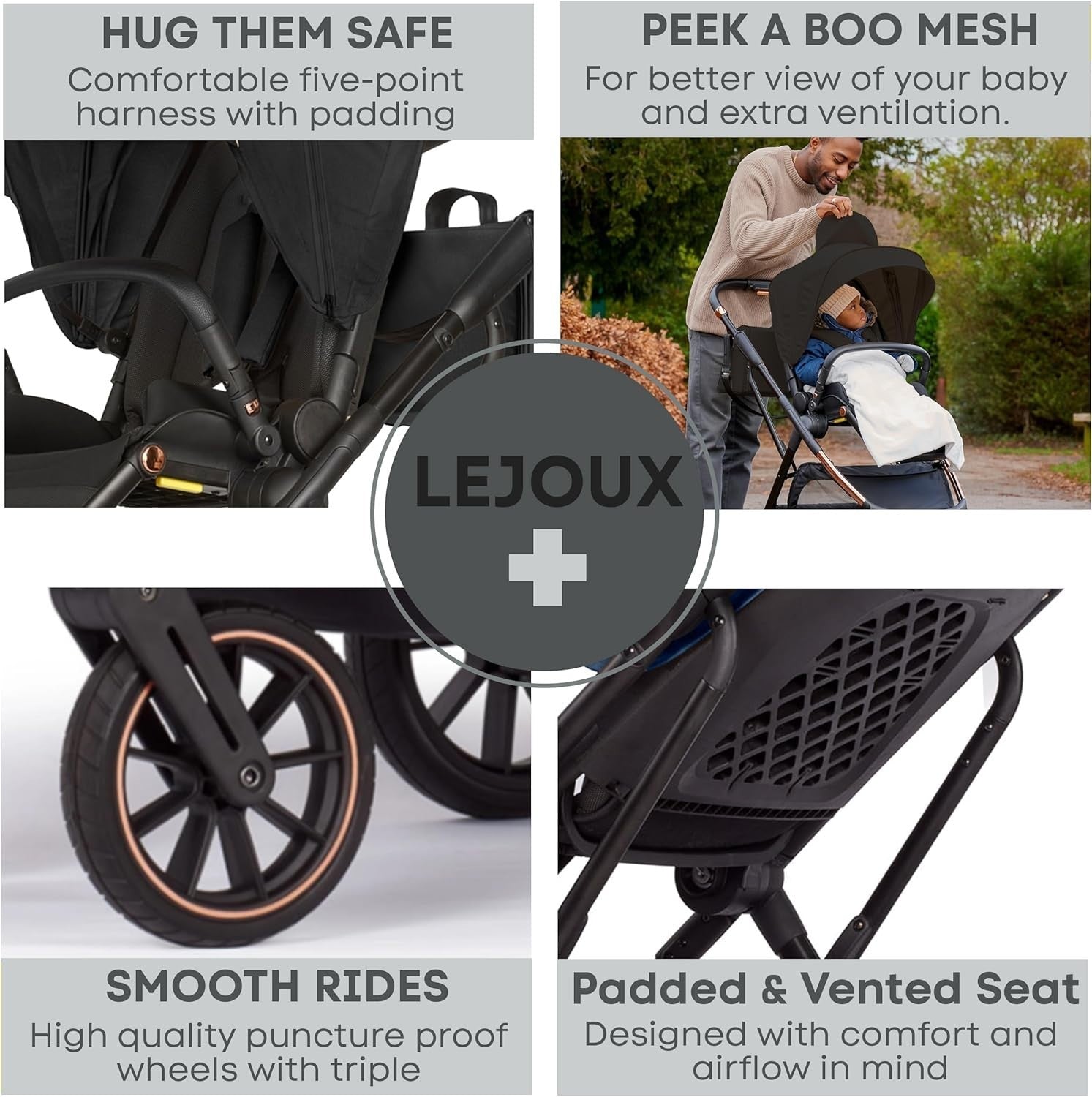 Lightweight Baby Pushchair Reclining Seat Smooth Suspension Compact Stroller