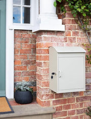Extra Large Lockable Parcel Box Wall Mounted Steel Mailbox Clay Weatherproof