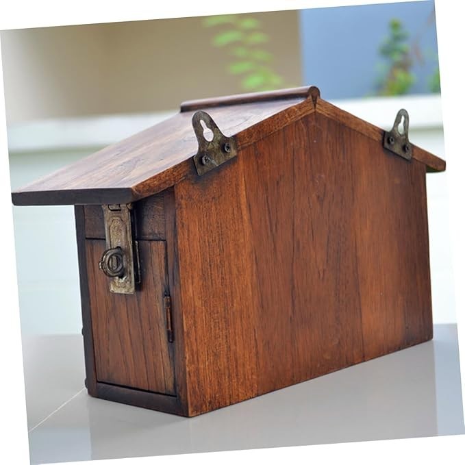Wall Mounted Waterproof Mailbox Retro Locking Post Box | Indoor Outdoor Holder