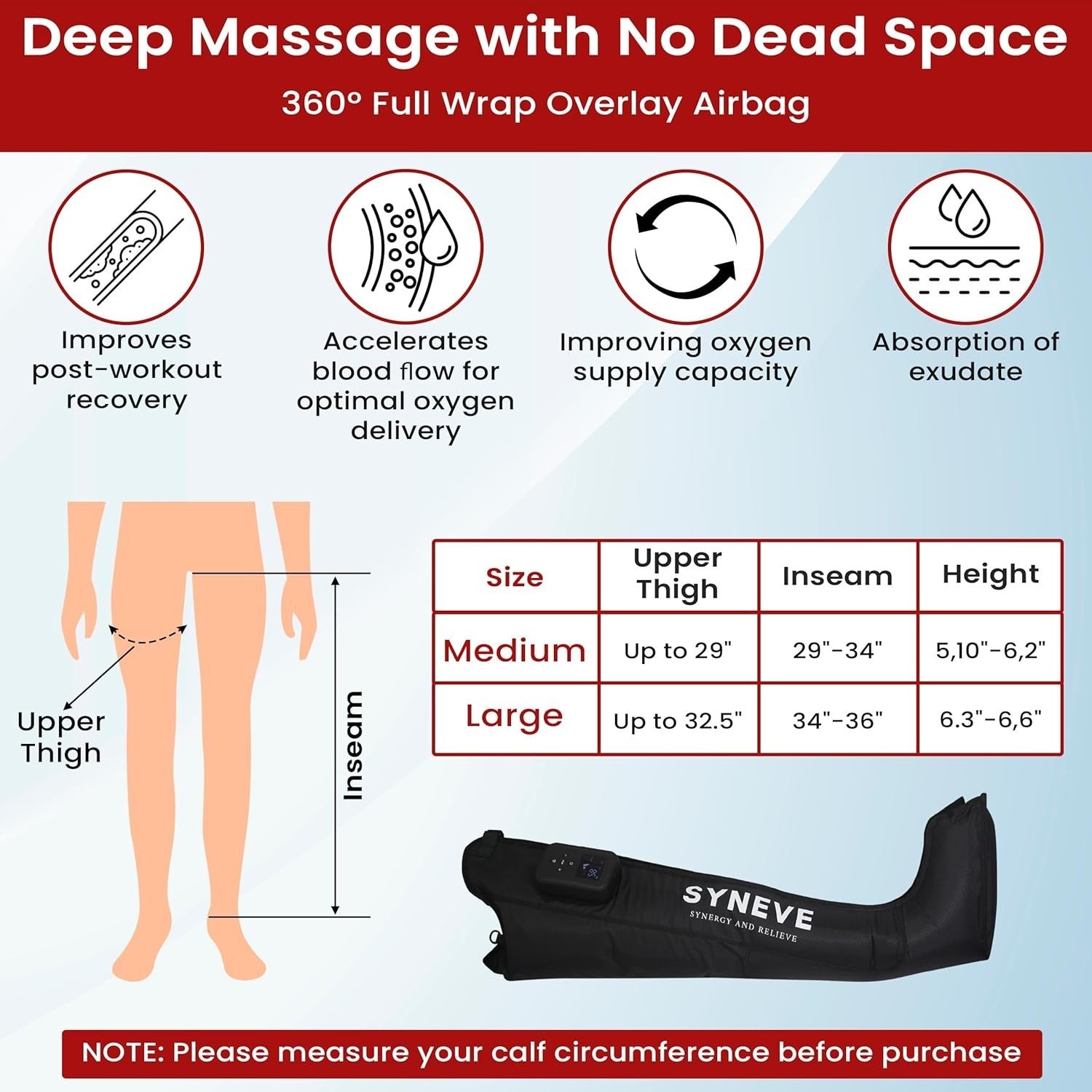 Wireless Air Compression Leg Massager Boots Recovery Circulation Therapy System