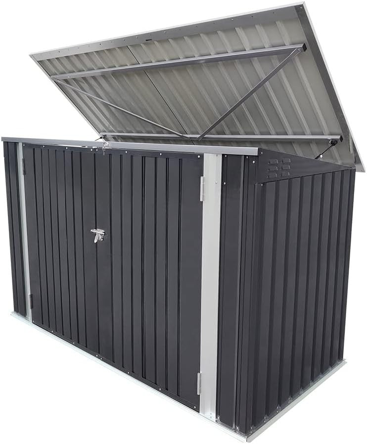 Galvanized Metal Garden Shed 1.05x2.1x1.3m Outdoor Tool & Bike Storage