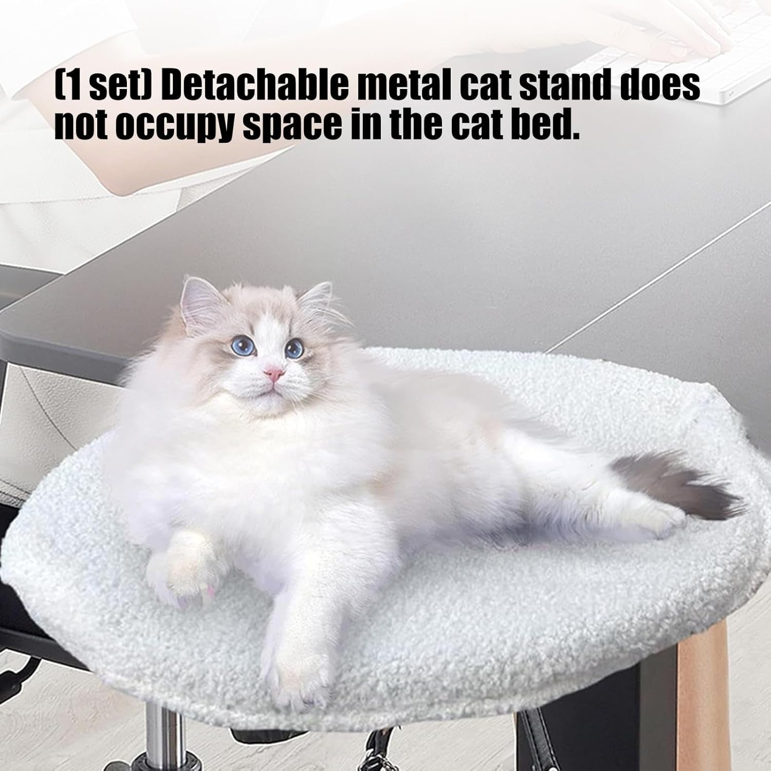 Detachable Cat Desk Hammock Space Saving Aluminum Perch Bed