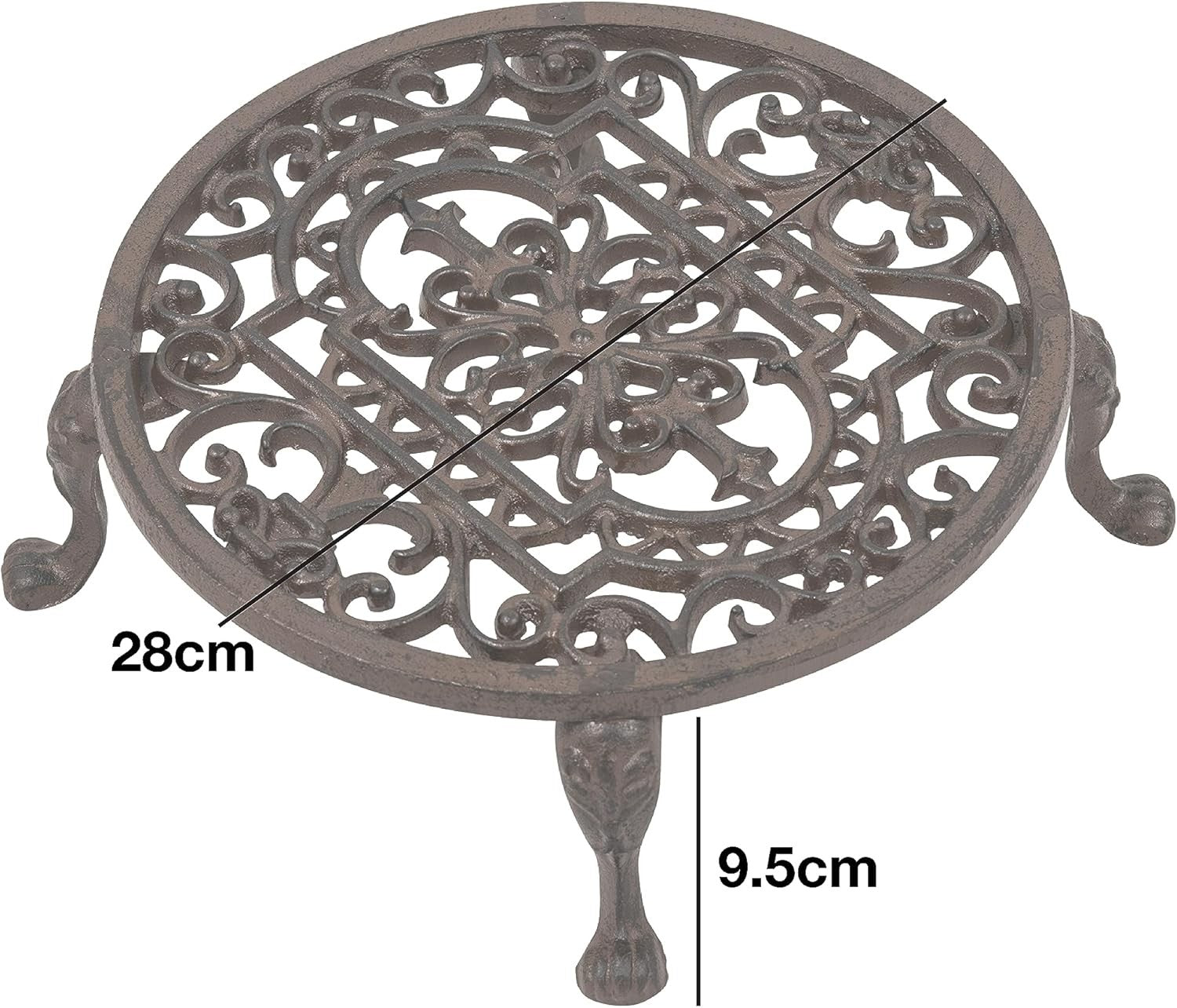 Cast Iron Plant Stand Indoor Outdoor | Heavy Duty Raised Garden Pot Holder 11”