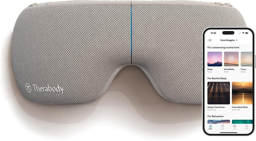 Heated Eye Massager Mask Bluetooth | Stress Relief Sleep Aid Tension