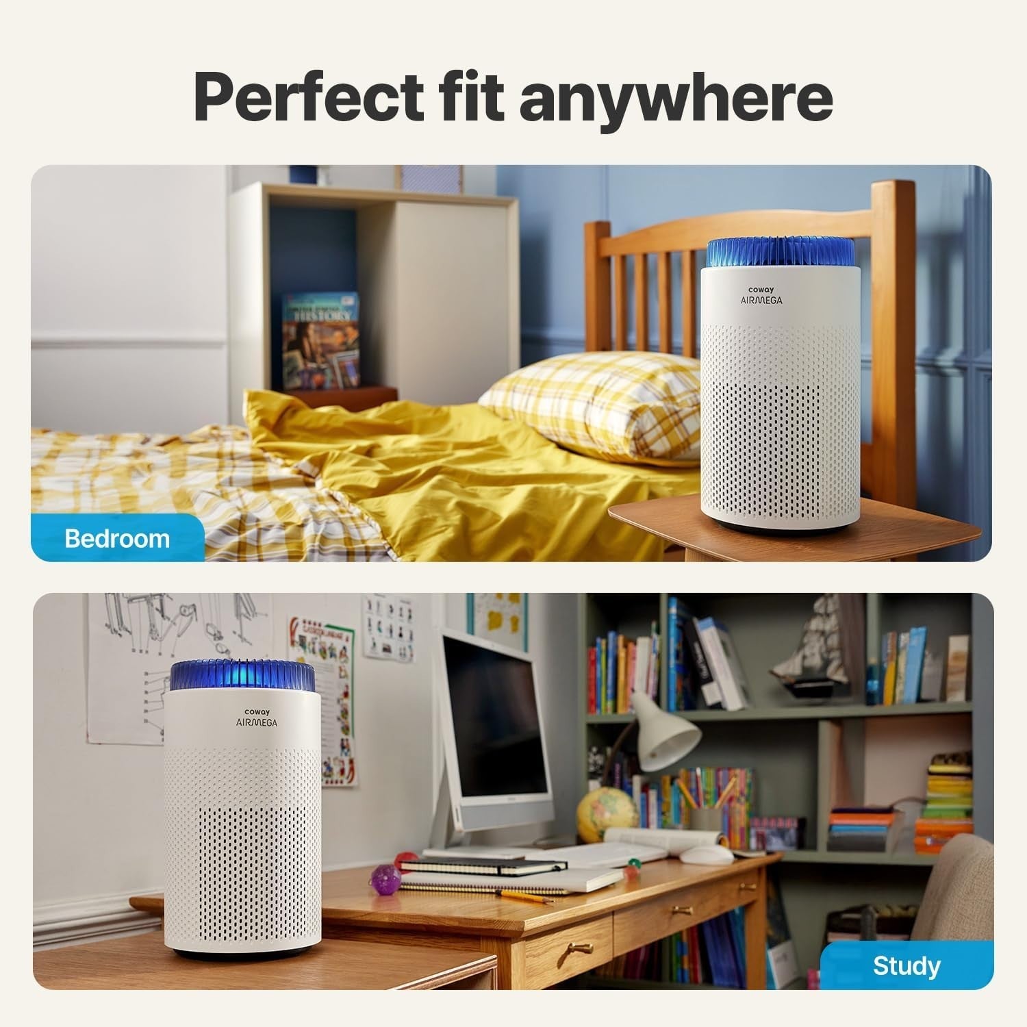 Ultra Quiet HEPA Air Purifier Small Room Auto Mode 18.4dB Allergy