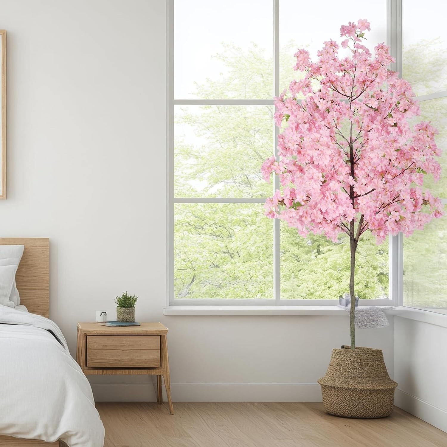 180cm Pink Artificial Cherry Blossom Tree Faux Flower Potted Decor Home Office