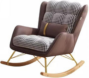Mid-Century Modern Rocking Chair Upholstered Recliner with Lumbar Pillow