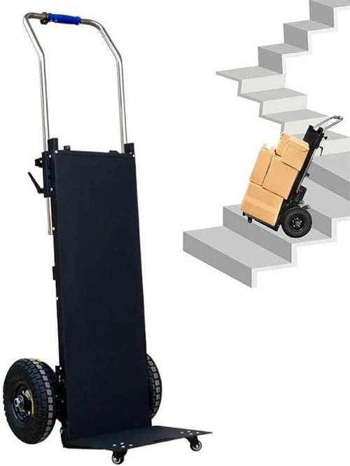 Electric Stair Climber Dolly 440lbs Powered Hand Truck Pneumatic Wheels Black