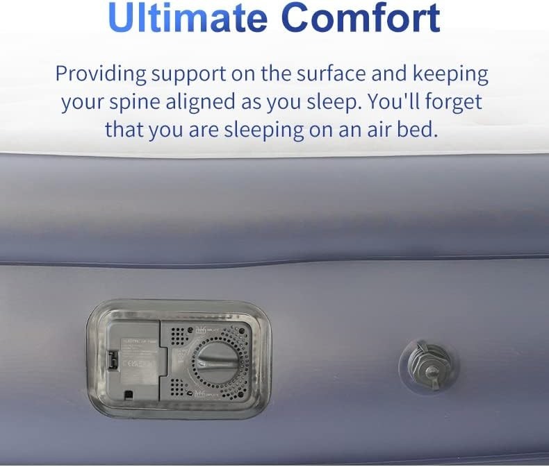 Single Inflatable Air Mattress 192x99x45cm Built-In Pump Soft Top Bed