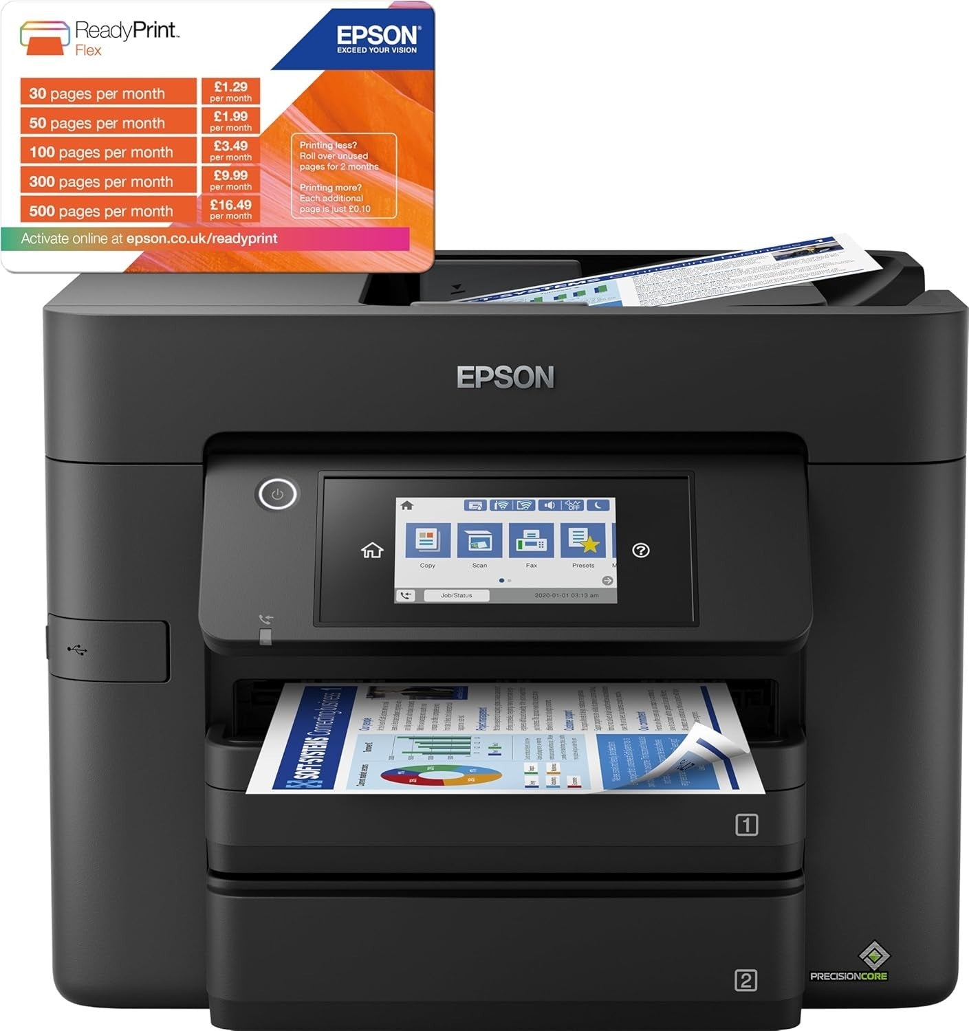 WorkForce Pro WF-4830 A4 4-in-1 Printer with Duplex Scan, Copy & Fax