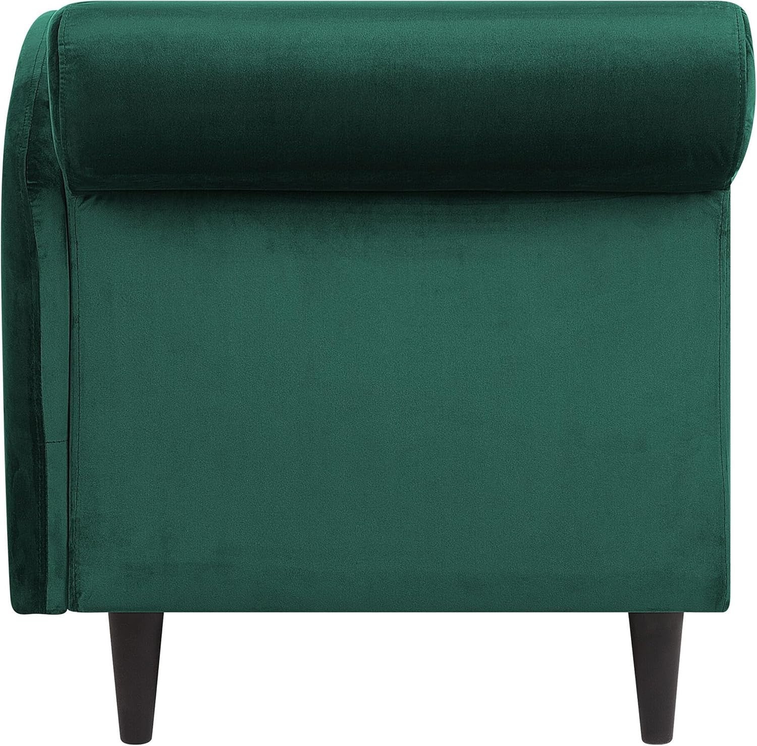 Velvet Left Hand Chaise Lounge with Storage Emerald Green Living Room Sofa