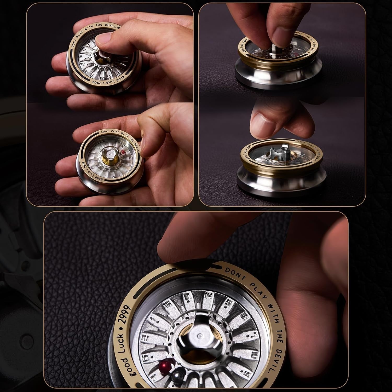 Black Character Metal Roulette Fidget Spinner EDC Stress Toy